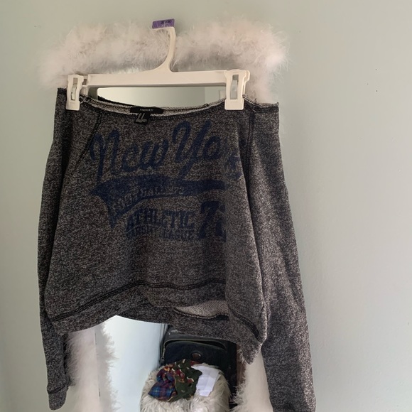 Off-Shoulder Cropped Sweater - Picture 1 of 2